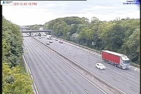 An overturned vehicle has closed the M1 southbound near Worksop.