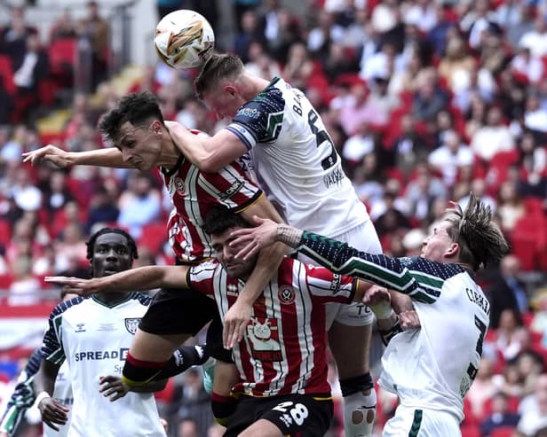 Northern Ireland international Daniel Ballard competing against Sheffield United for Sunderland in the Sky Bet Championship play-off final at Wembley Stadium. (Photo by Nick Potts/PA Wire)