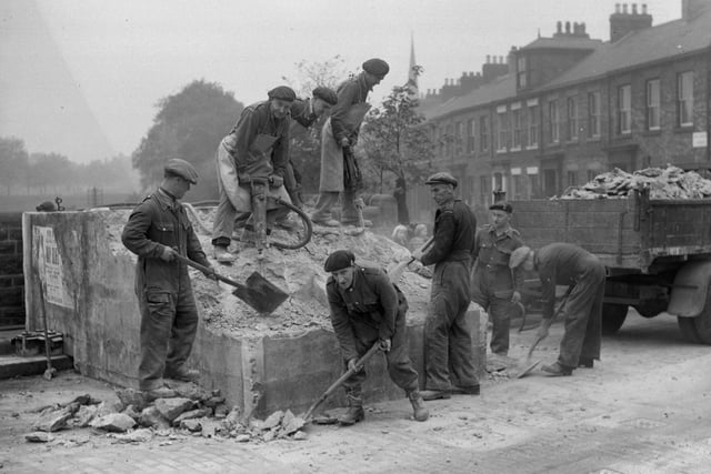 A team of people came together to remove this road block in October 1940.