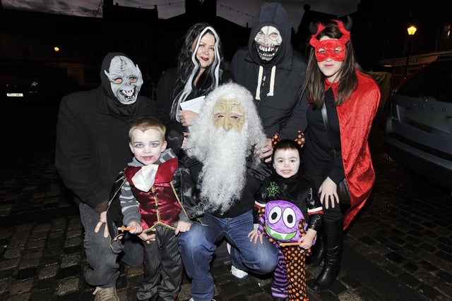 The Muers and Knox families dressed in style at Alnwick Halloween Festival in 2011. Back row Steven Knox, Anne Knox, David Muers, Michelle Muers, front Archie Muers, Derek Knox and Charlie Muers.