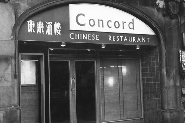 Concord Chinese Restaurant, on Norfolk Street, in Sheffield city centre, in March 1966