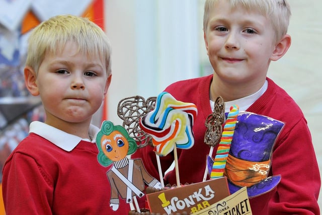 Hutton Henry Primary school pupils Ben (left) and Thomas Saint with their book character cake they made during World Book day. Remember this from 2016?