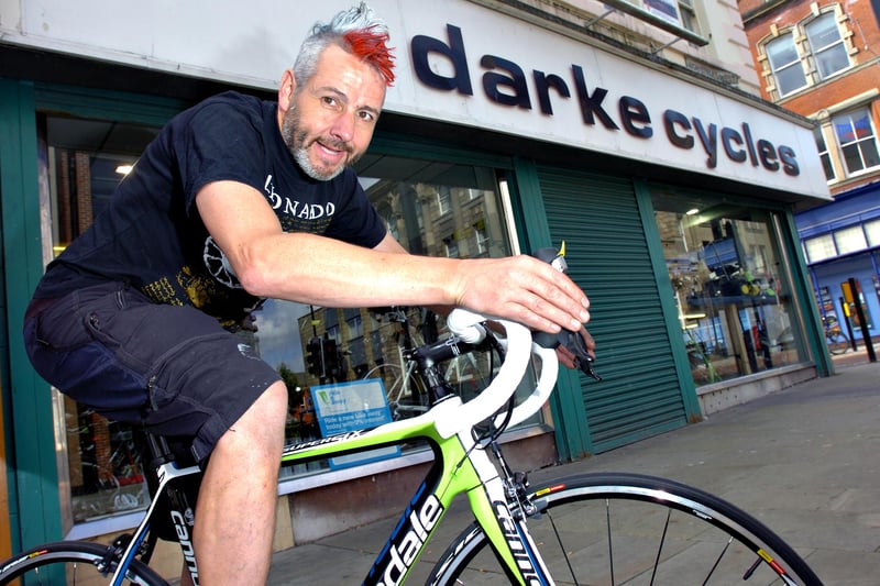 Peter Darke was celebrating Olympic fever, with his red, white and blue Mohican. He reckoned that Sunderland went cycling crazy in the summer of 2012 after British sporting successes.
