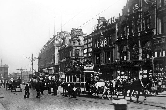 A view of Sheffield's High Street in the early 1900s