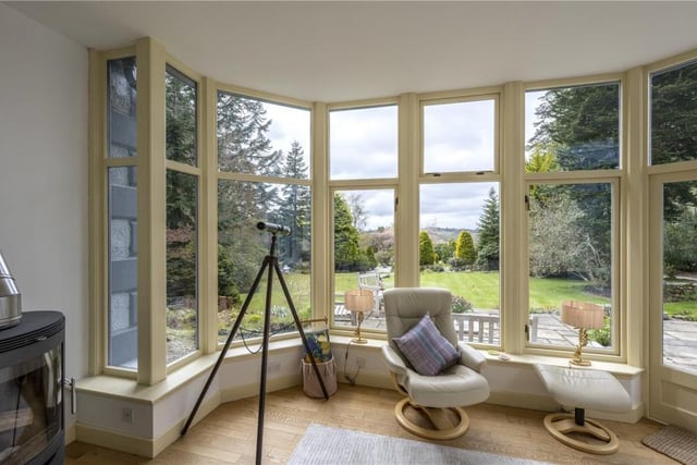 The conservatory has low sill length windows to maximise the countryside views and garden access.