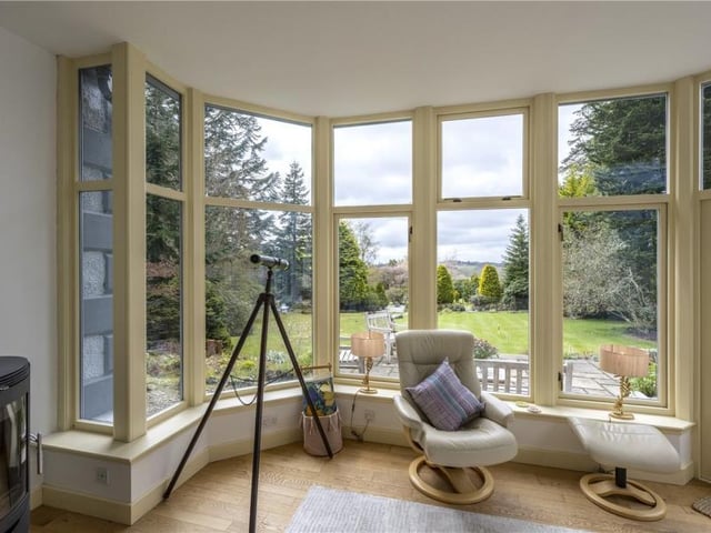 The conservatory has low sill length windows to maximise the countryside views and garden access.