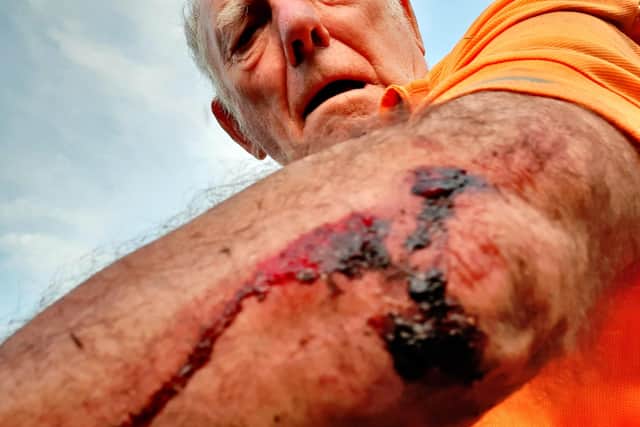 He was cycling along the Trans Pennine Trail when he came off his bike
