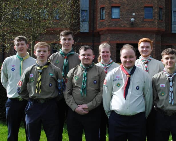 Matthew Sellers and other King's Scout Award Recipients from South Yorkshire.