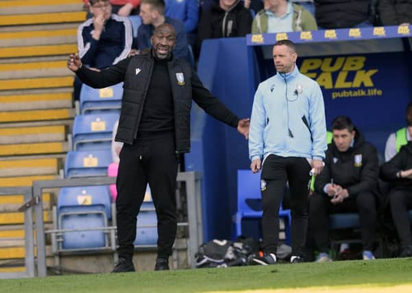 Owls Manager Darren Moore with his Assistant Jamie Smith    Pic Steve Ellis