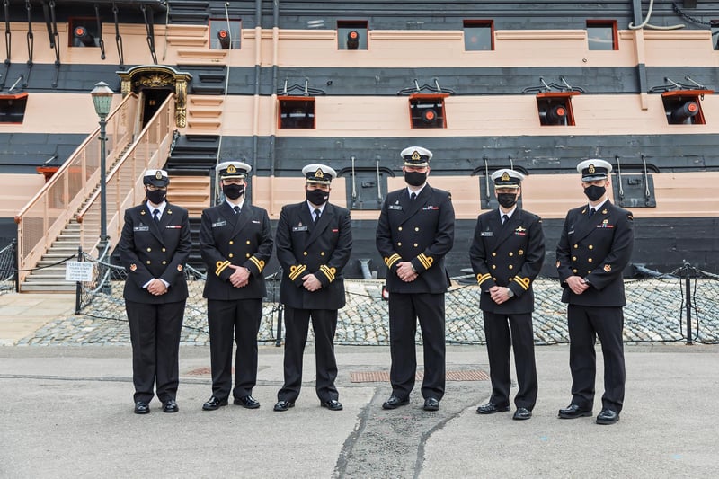 Canadian Naval Officers from HMCS Kingston and HMCS Summerside on a visit to Portsmouth Historic Dockyard Picture: Mike Cooter (220521)