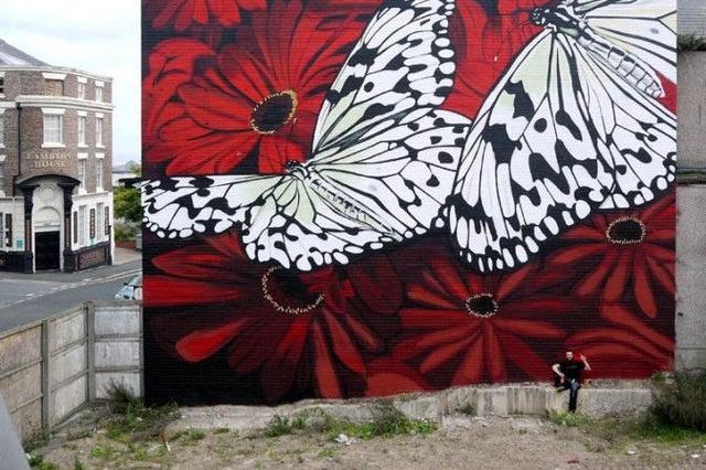 One of Frank's earliest pieces is these eye-catching butterflies in Sunniside.