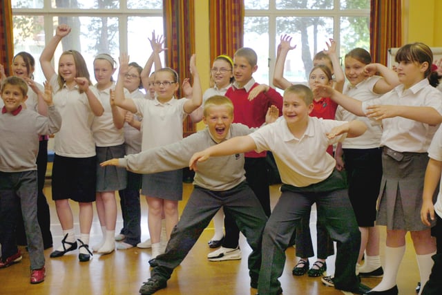 Pupils had a visit from Maori dancer Jerome Kavanagh in 2008 and here they are putting their new skills into practice.
