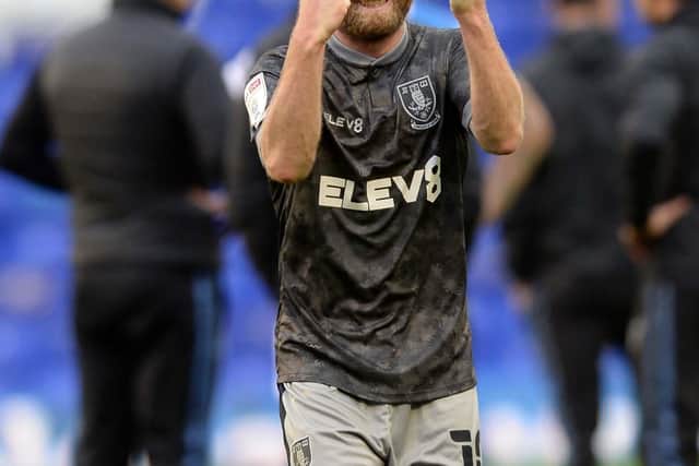 Match-winner Barry Bannan celebrates Sheffield Wednesday's 1-0 win over Birmingham City at St Andrew's in the Sky Bet Championship on Saturday. Photo: Steve Ellis.