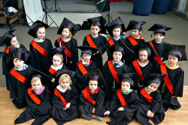 Graduation time for these children at the Just Learning Nursery in Fulwell eight years ago.