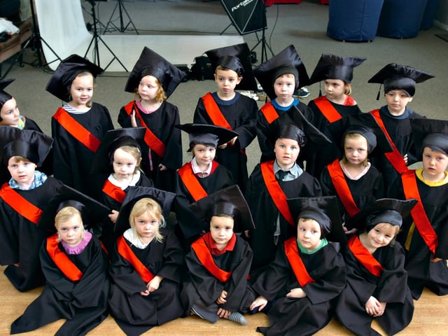 Graduation time for these children at the Just Learning Nursery in Fulwell eight years ago.