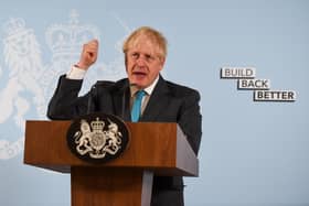 Britain's Prime Minister Boris Johnson (Photo by FINNBARR WEBSTER/POOL/AFP via Getty Images)