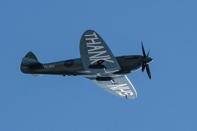 These spectacular pictures of the NHS Spitfire flying over Portsmouth were taken by Paul A Smith