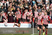 Billy Sharp celebrates his winning goal against Derby County on Saturday: Simon Bellis / Sportimage
