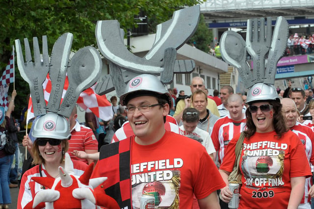 These Unitedites made no secret of Sheffield's steel history before the play-off final at Wembley