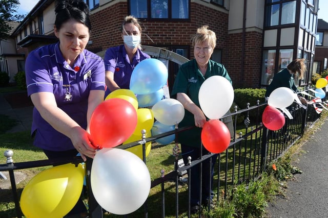 Staff at Woodhorn Care Home, in Ashington, show their appreciation.