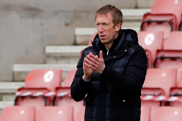 Brighton's English manager Graham Potter. (Photo by ANDREW COULDRIDGE/POOL/AFP via Getty Images)