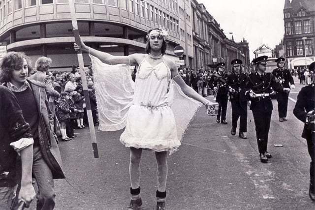 Sheffield University Rag Parade - and the 1974 Rag Fairy is Andrew Hind
26th October 1974