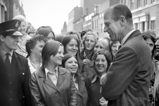 The Duke of Edinburgh talks to young Wearsiders on a visit in May 1972. Are you pictured?
