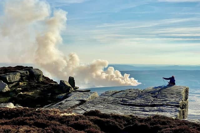 Burning on Bamford Moor, Moscar Estate. There have been 61 cases of heather burning in South Yorkshire since October, with ‘a lot more’ to come until permitted period closes in April, according to Wild Moors.