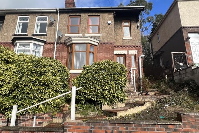 This semi-detached house on Bevercotes Road, Firth Park, has a guide price of £100,000. It is described as a traditional bay windowed property in need of complete modernisation.