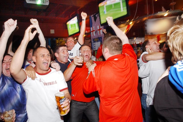 Fans in Vision bar in Green Terrace are pictured celebrating England's win against Croatia. Are you pictured?