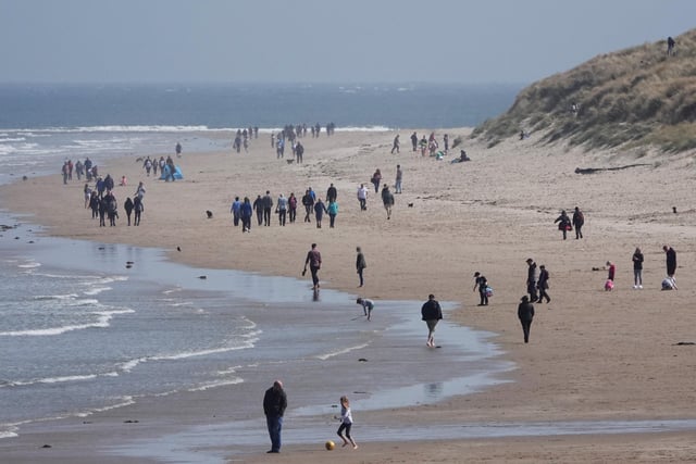 Bamburgh beach on Good Friday 2019.
 Picture by Jane Coltman