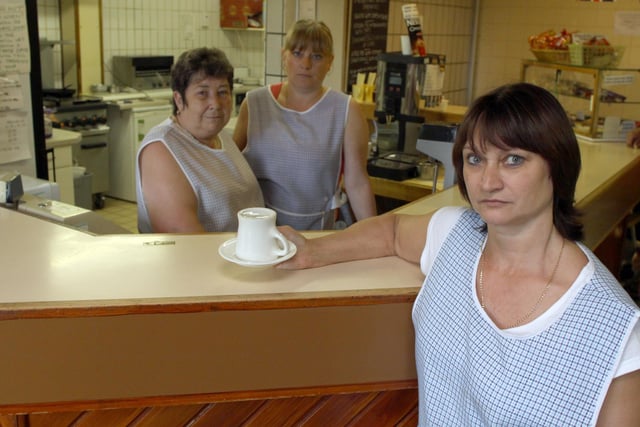 Janet Saxby, manager of the Market Hall Cafe with Dawn Froggatt and Debbie Lowe pictured in 2012