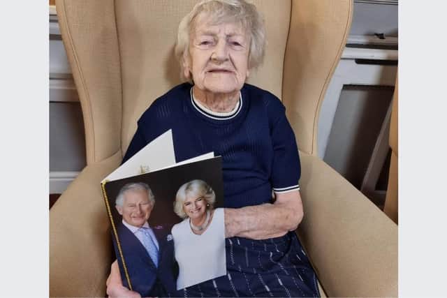 Vivien Robinson has just celebrated her 100th birthday – and it is believed she may be the first in the city to have received a 100th birthday message from the new monarch since he ascended to the throne. She is pictured with her card