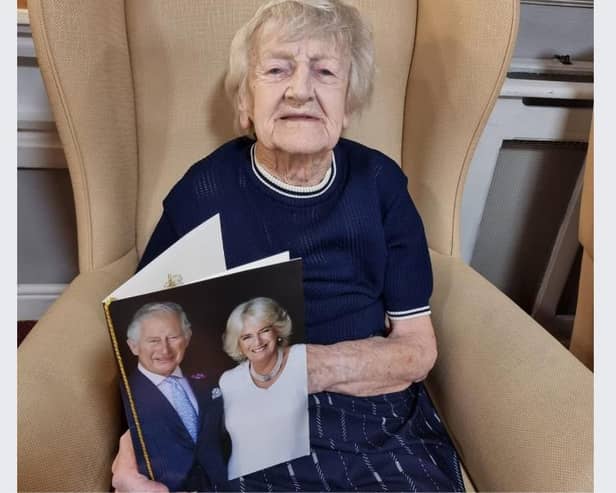 Vivien Robinson has just celebrated her 100th birthday – and it is believed she may be the first in the city to have received a 100th birthday message from the new monarch since he ascended to the throne. She is pictured with her card