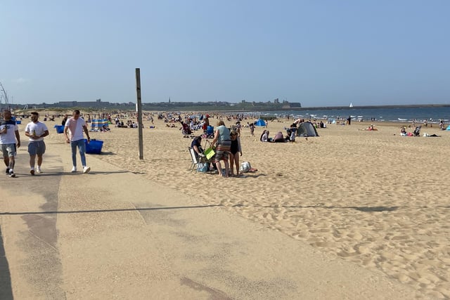 Sandhaven beach was busy on Wednesday afternoon but there was still plenty of room to follow social distancing guidelines.