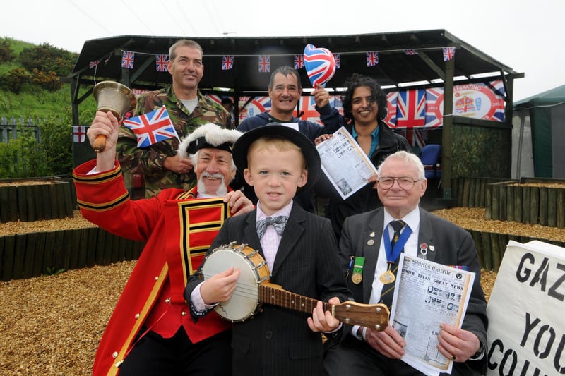 What a wonderful image from 2012. It shows a Jubilee Party at All Saints Allotments. Town Crier Jim Chambers, James Bassatt and veteran Bill Craddock M.B.E are pictured with, back from left, volunteer Lionel Podds, staff Dave Johnson and NECA co-ordinator Jas Holburn.
