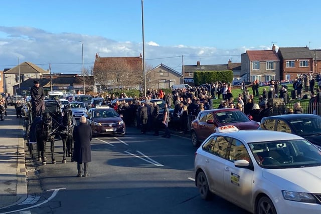 A fleet of taxis from Peterlee firm Chevron followed the cortege to pay their respects to former driver Ian.