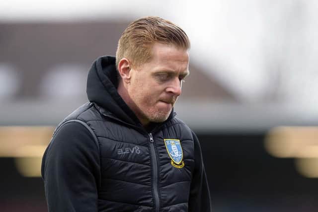 A dejected Sheffield Wednesday manager Garry Monk after his side's humiliating 5-0  defeat at Brentford. Photo Steve Ellis