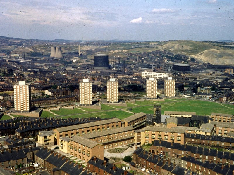 Elevated view from University of Sheffield Arts Tower of high rise flats at Netherthorpe, some of the city's highest buildings. Photo: Picture Sheffield