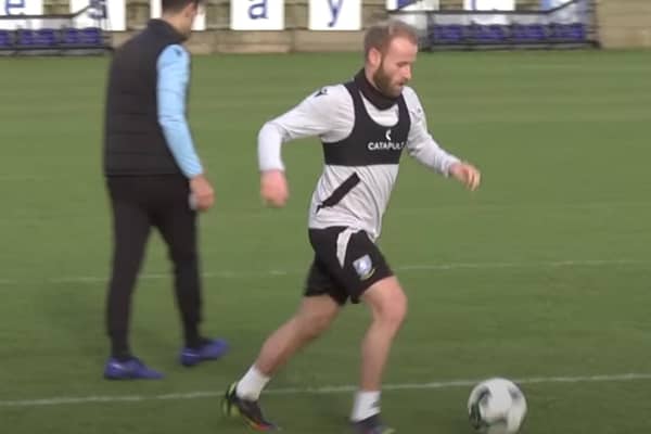 Barry Bannan was seen completing some training drills at Sheffield Wednesday's training ground.