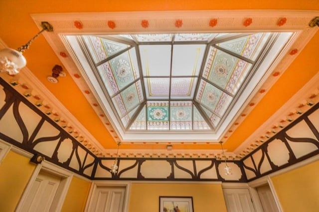 A stunning lantern ceiling inside the property.