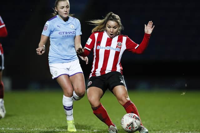 Sunday’s FA Cup clash against West Ham United will be another good litmus test for Sheffield United, according to Blades defender Alethea Paul (right). Photo: James Wilson/Sportimage
