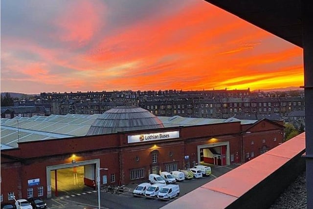 This stunner was taken of the sky behind the Lothian Bus depot.