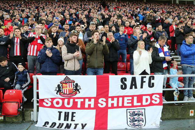 Sunderland fans against Bradford City at the Stadium of Light on Boxing Day.