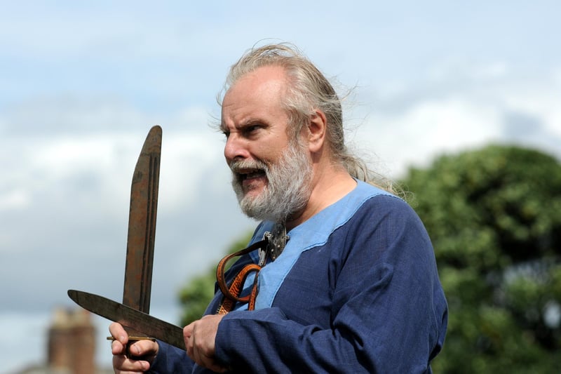 Anglo-Saxon King of Northumberland King Oswin at Arbeia Roman Fort. Who remembers this re-enactment event from 2013?