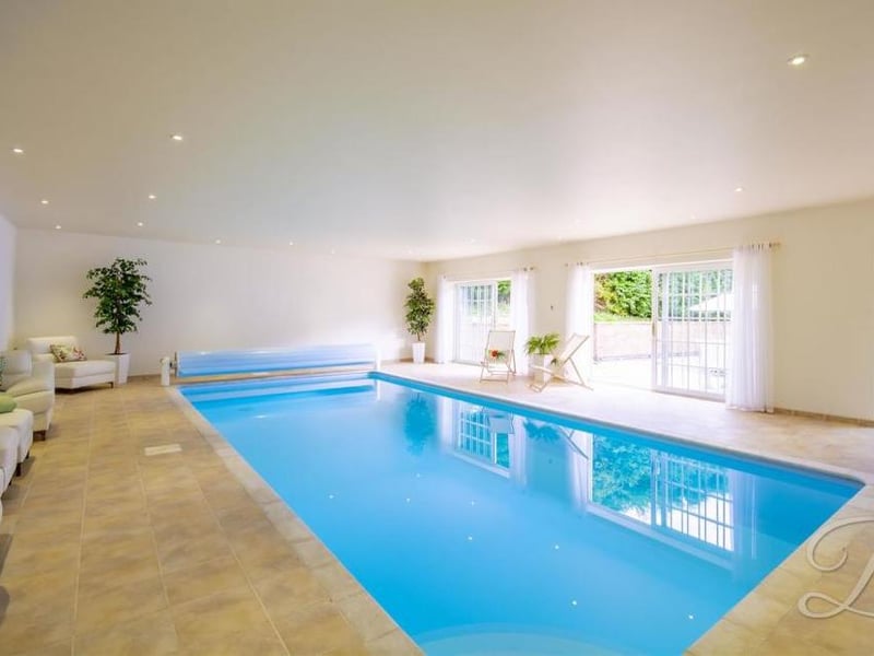 If the wow factor has not already kicked in, this is where it surely must. Marvel at the indoor swimming pool, with tiled flooring, two sets of patio doors, enclosed shower, vanity unit, heated towel-rail, low-flush WC and access to a boiler room.