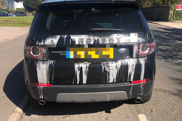 The Landrover Discovery was parked on Carterknowle Road was it was damaged in the acid attack on Thursday, April 16