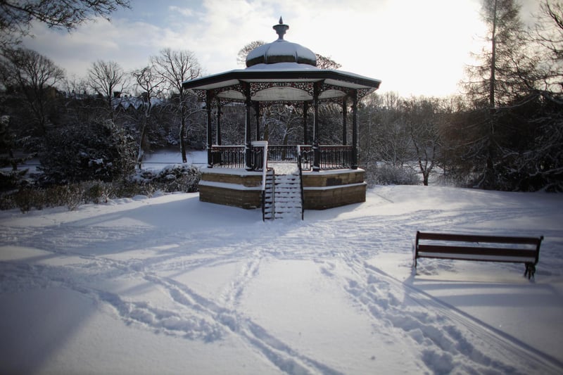 Overnight snow creates a picturesque scene in the Pavilion Gardens on November 30, 2010.  (Photo by Christopher Furlong/Getty Images)
