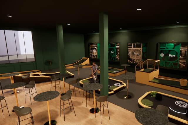 Mini-golf course at Clubhouse, Park Lane, Meadowhall.