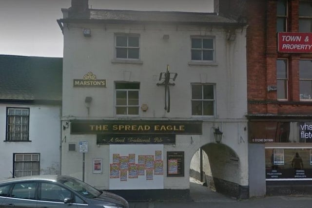 The Spread Eagle, on Beetwell Street in Chesterfield, refers to the heraldic eagle that would appear on a coat of arms.